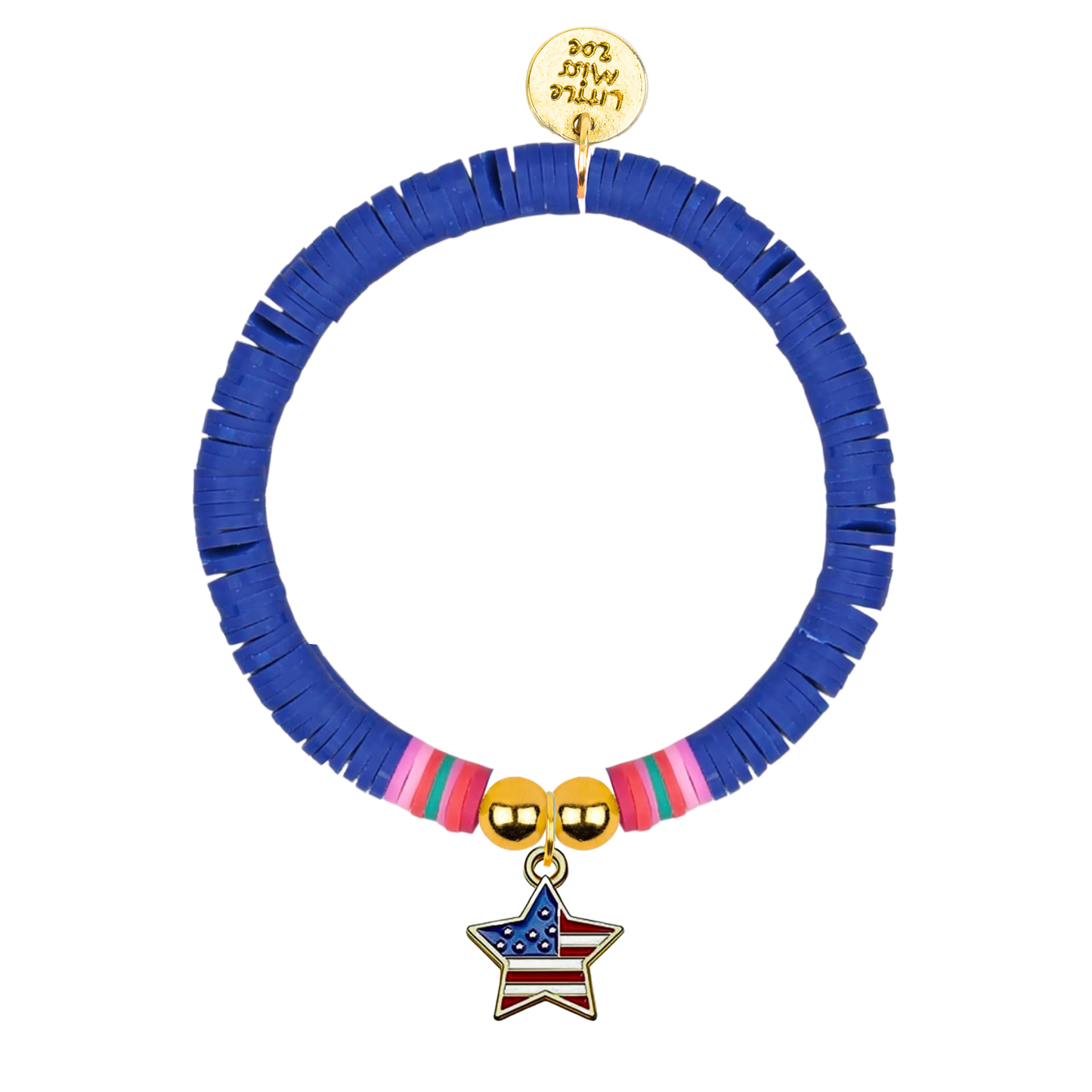 Patriotic Star Blue Disc Bracelet