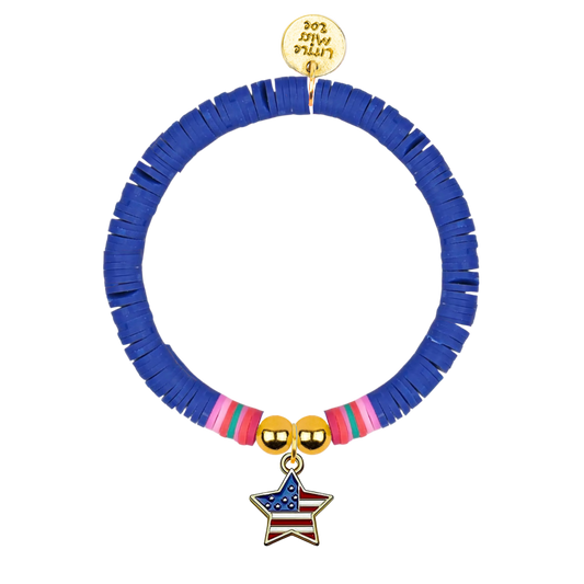 Patriotic Star Blue Disc Bracelet