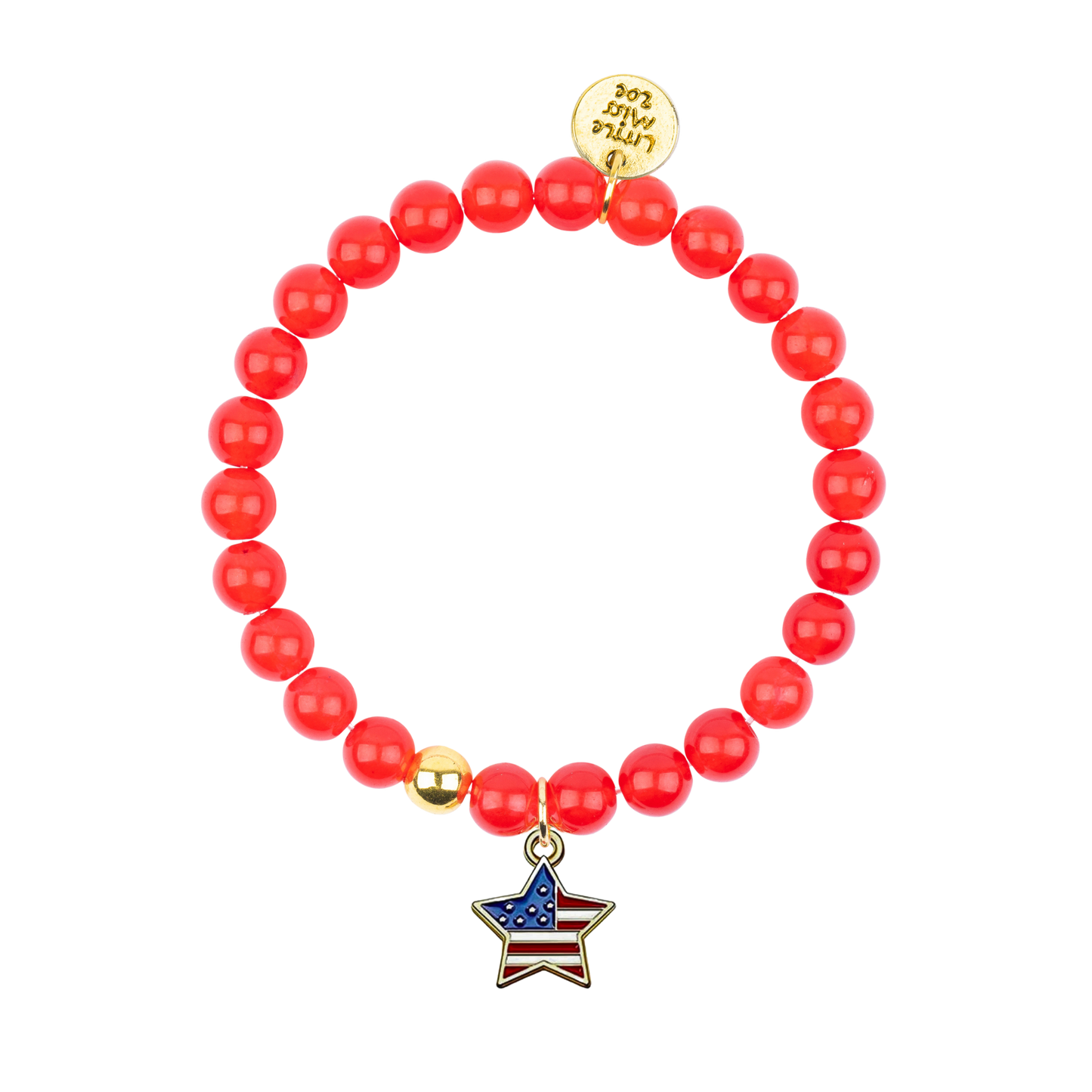 Patriotic Star Red Gemstone Bracelet