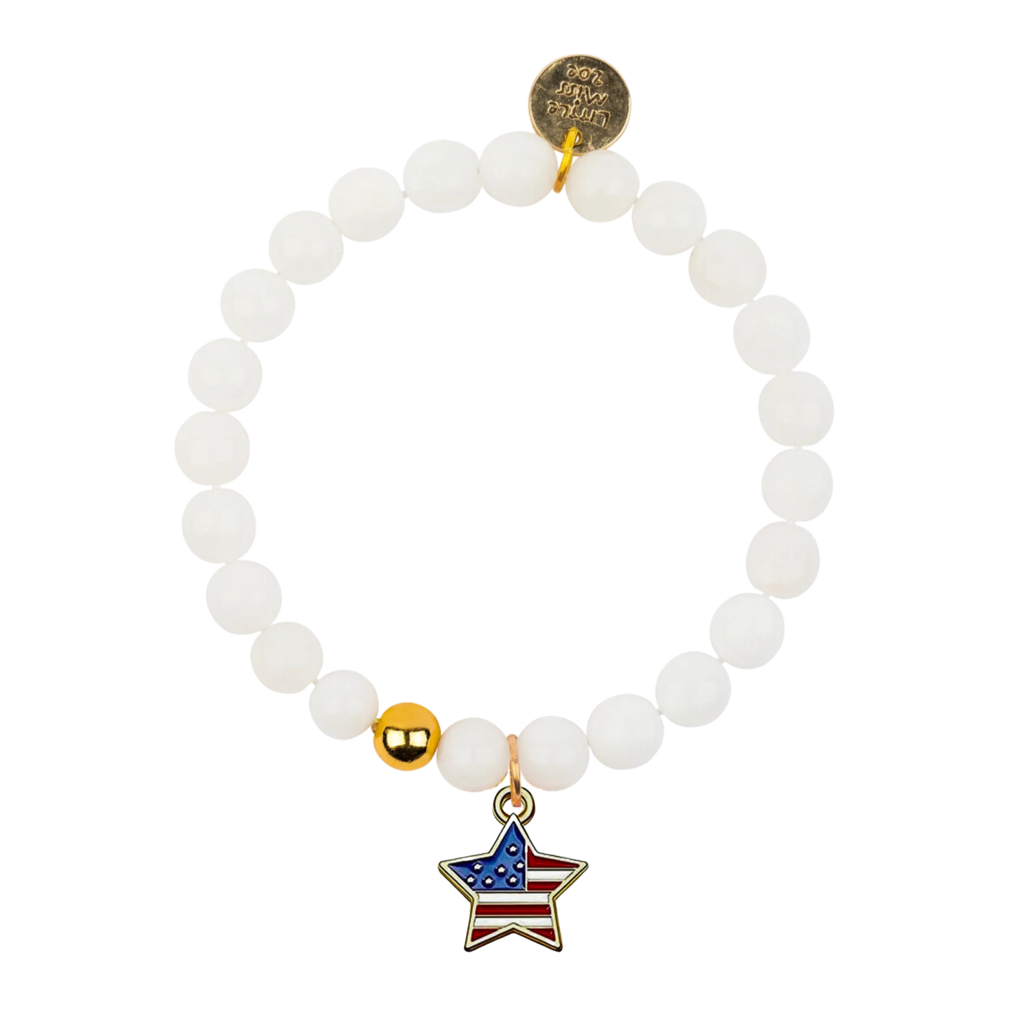 Patriotic Star White Gemstone Bracelet