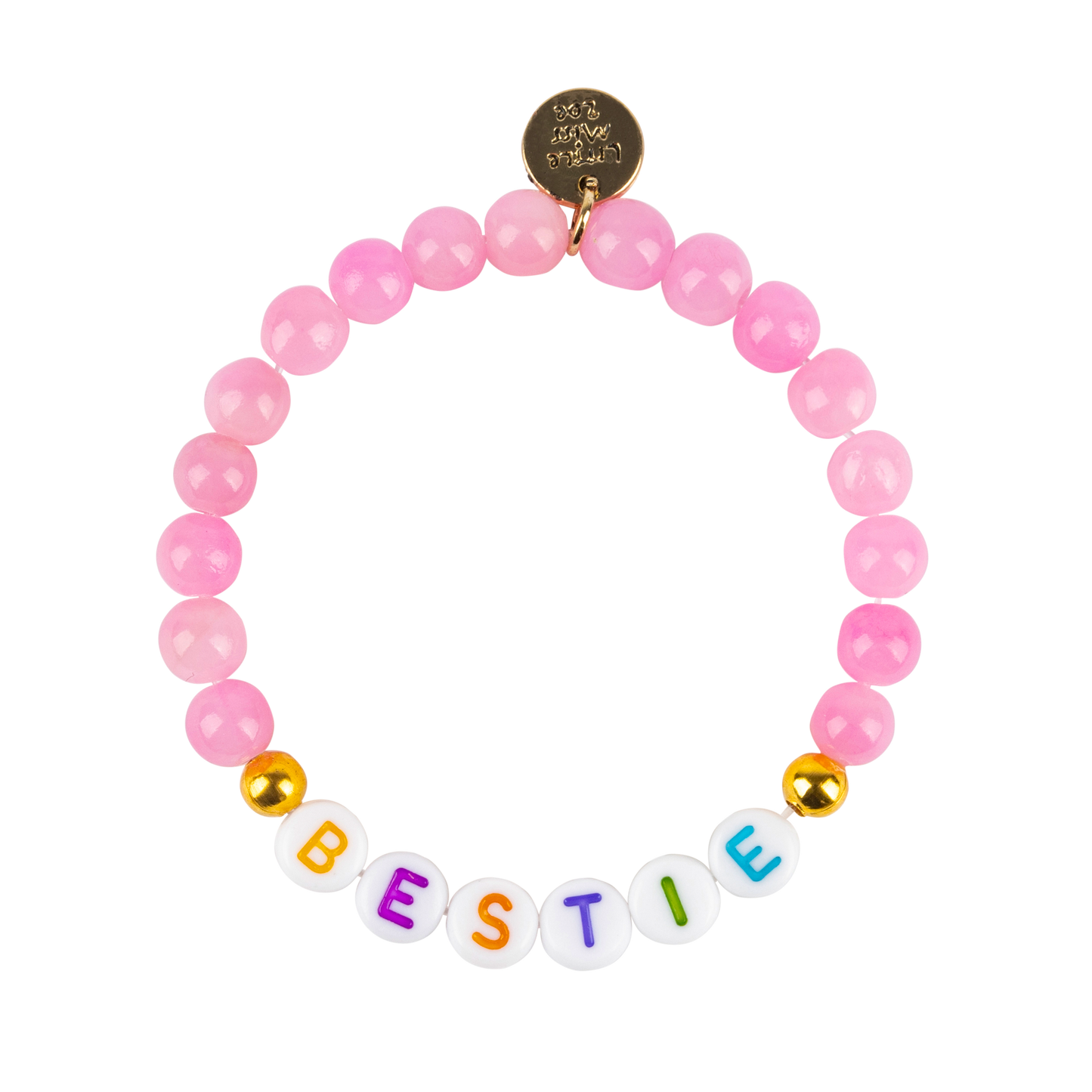 Pink Gemstone Bracelet with Bestie Accent Beads