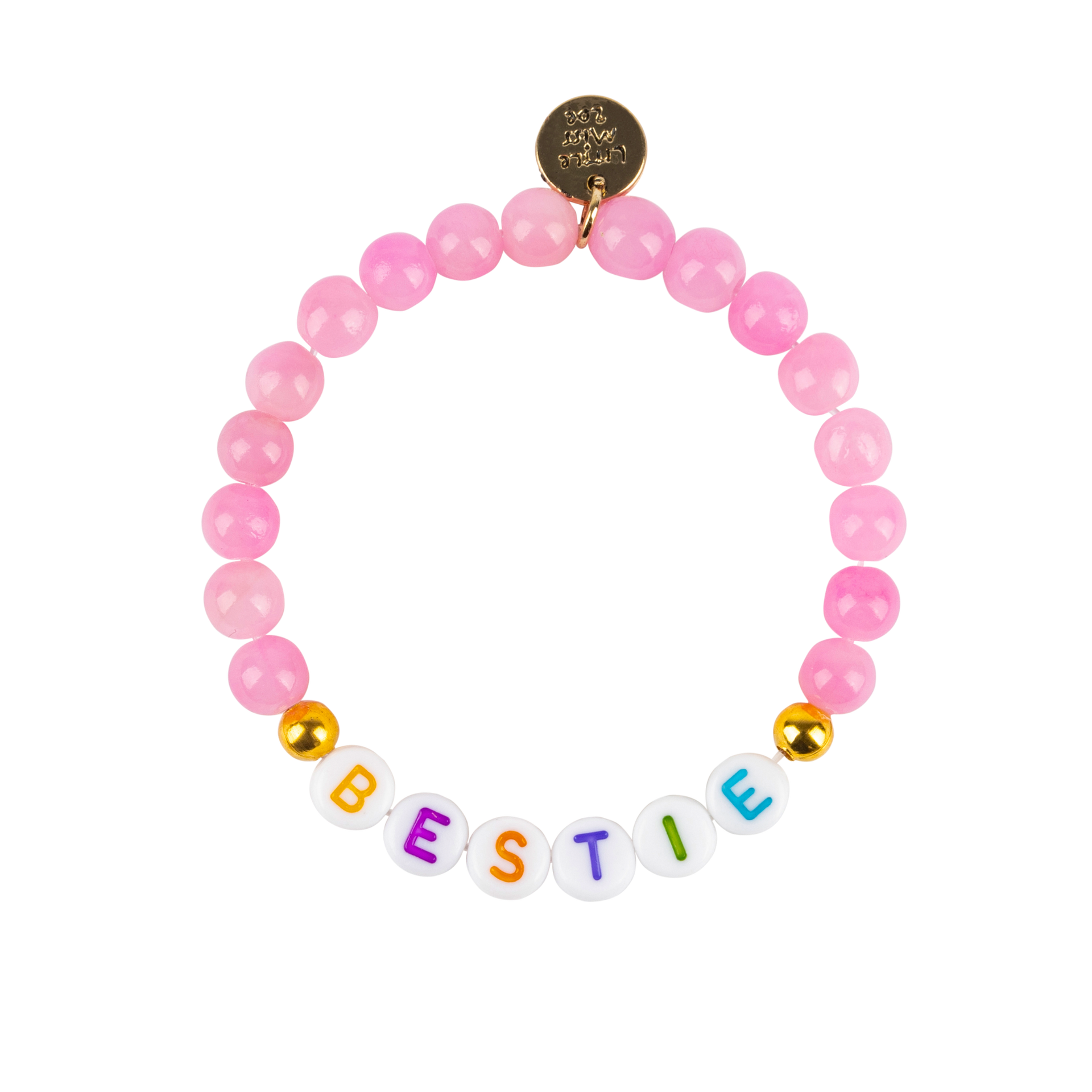 BESTIE Pink Gemstone Bracelet – Little Miss Zoe