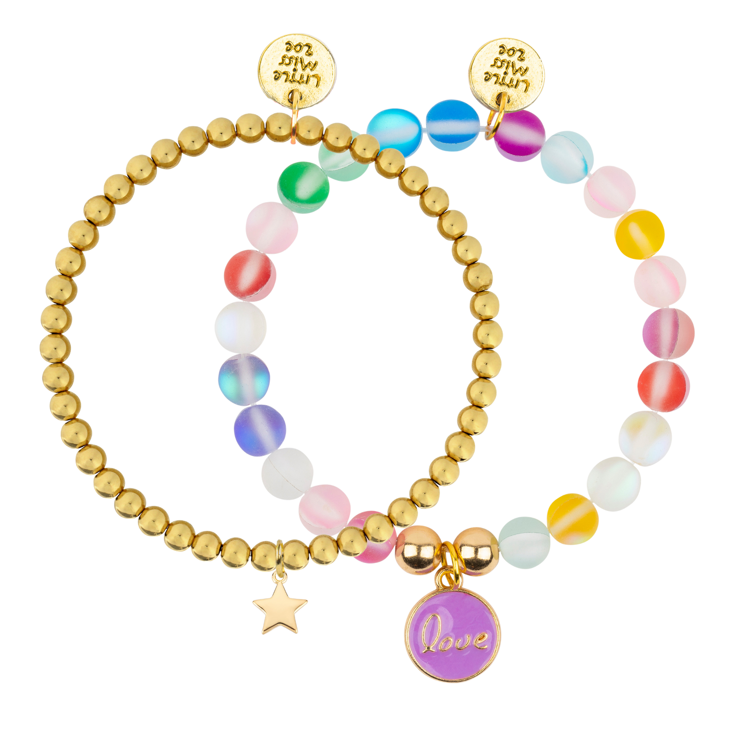 Love Rainbow Confetti Bracelet Duo