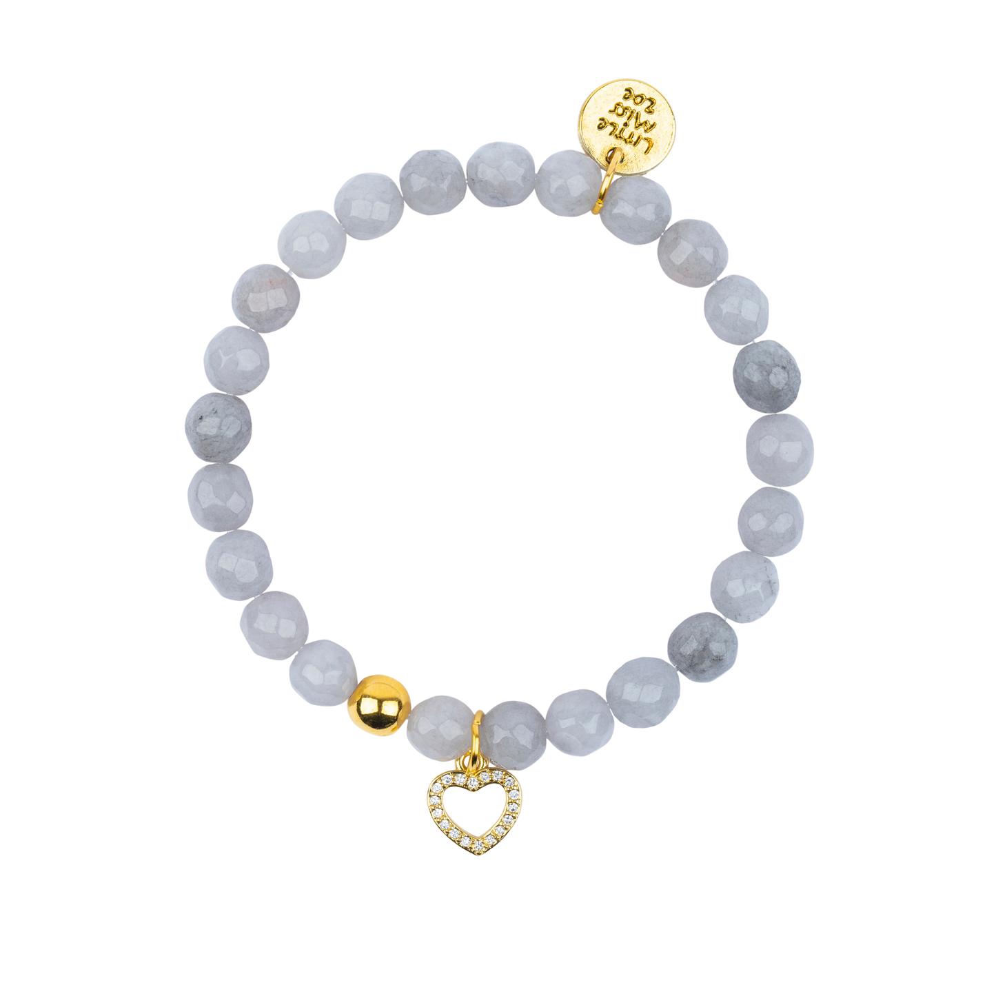 Pave Heart Gemstone Bracelet