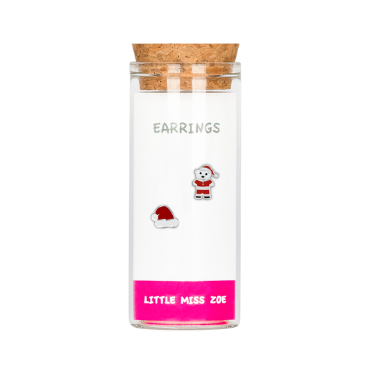 Santa Hat/Santa Bear Stud Earrings in a Bottle