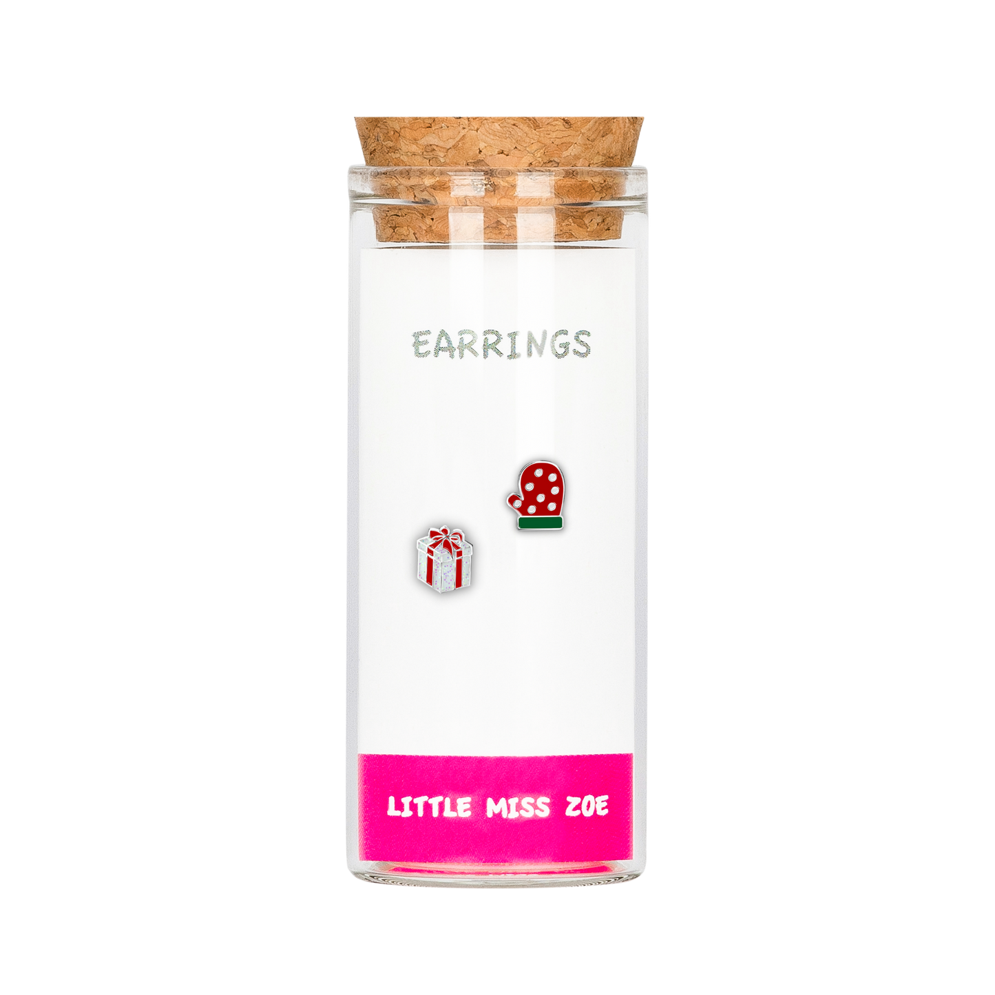 Present/Mitten Stud Earrings in a Bottle