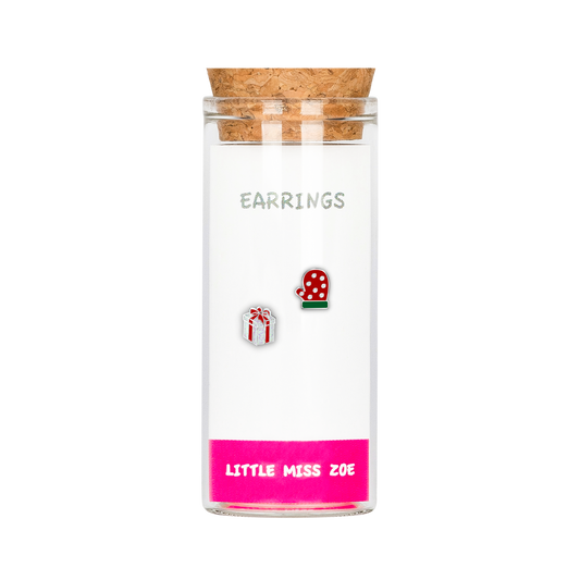 Present/Mitten Stud Earrings in a Bottle