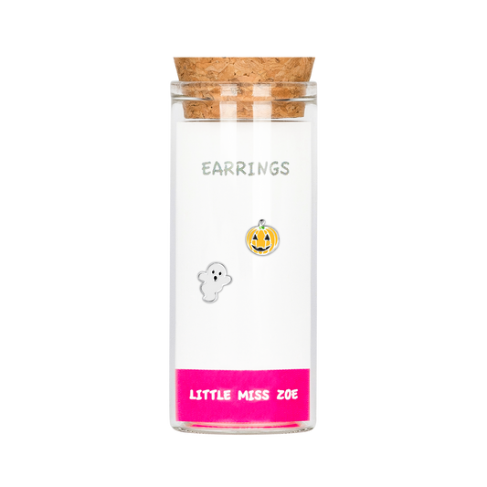 Ghost/Pumpkin Stud Earrings in a Bottle