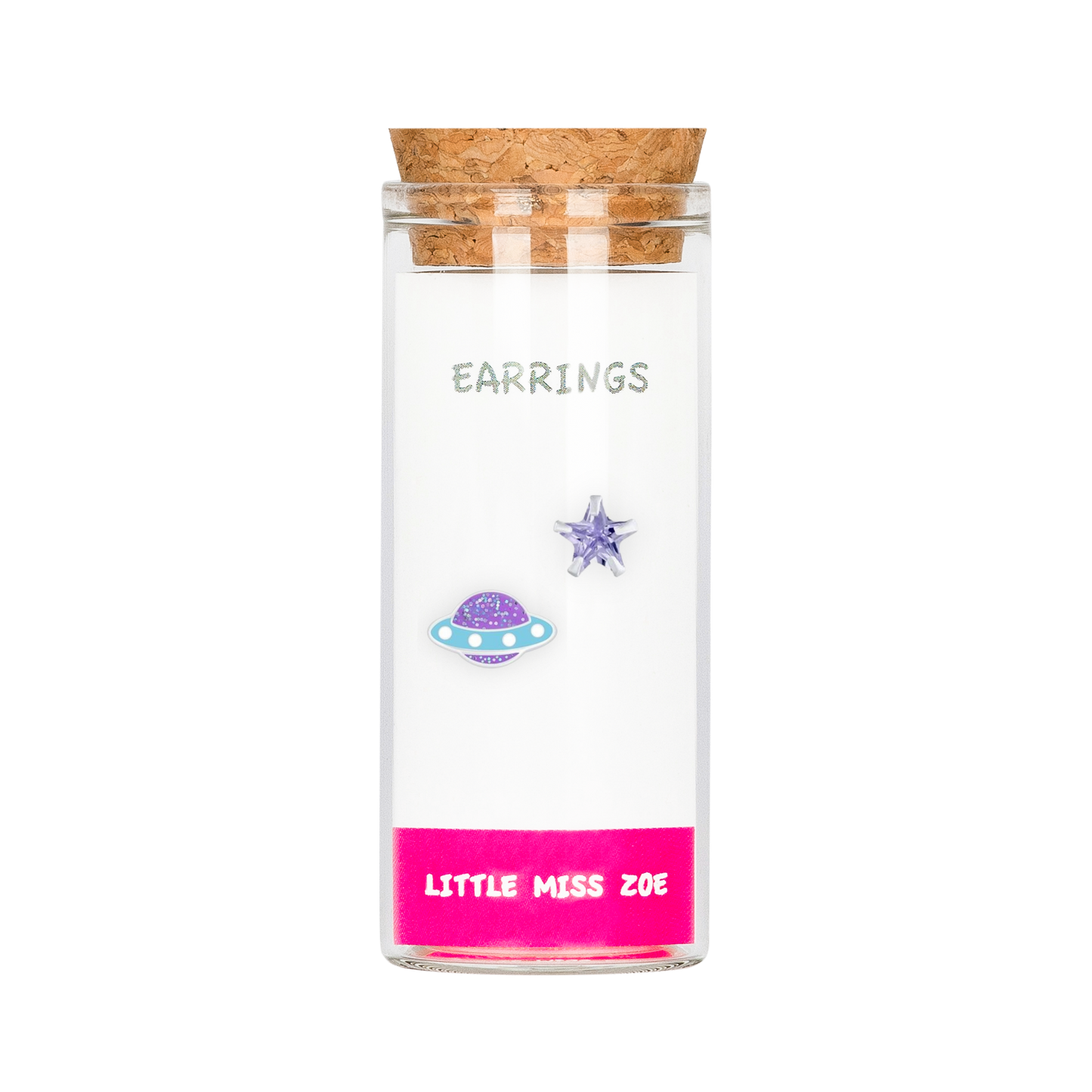 Planet/Star Stud Earrings in a Bottle