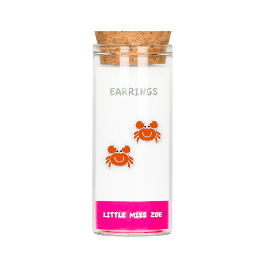 Crab Stud Earrings in a Bottle