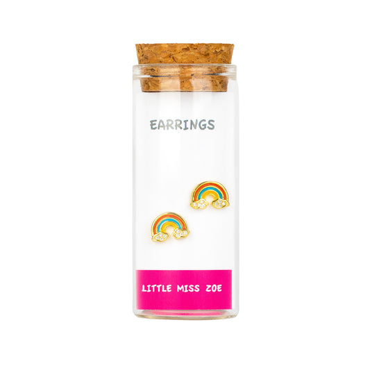 Rainbow Stud Earrings in a Bottle