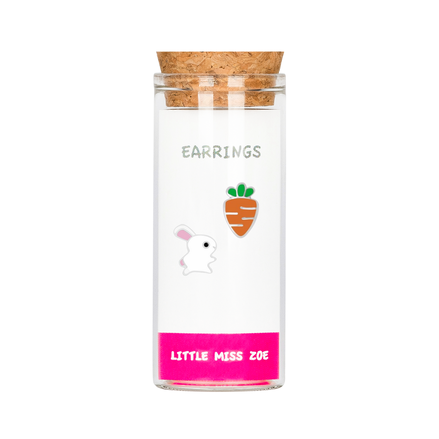 Bunny/Carrot Stud Earrings in a Bottle