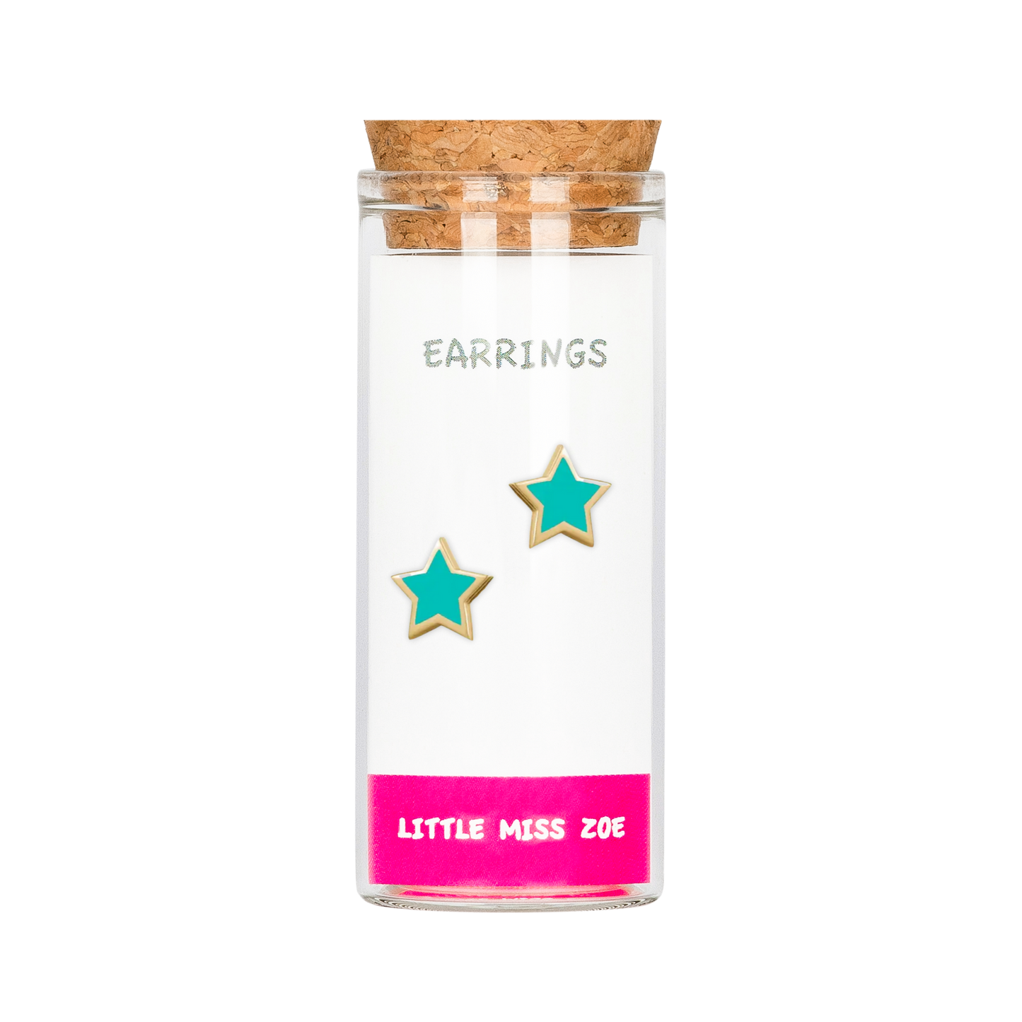 Blue Star Stud Earrings in a Bottle