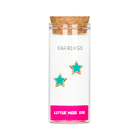 Blue Star Earrings in a Bottle