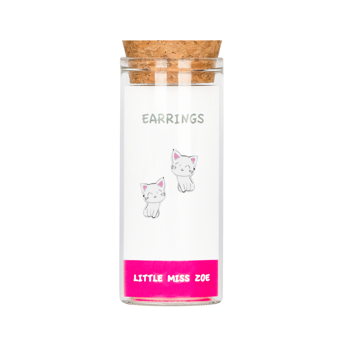 Cat Stud Earrings in a Bottle