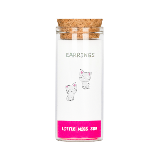 Cat Stud Earrings in a Bottle