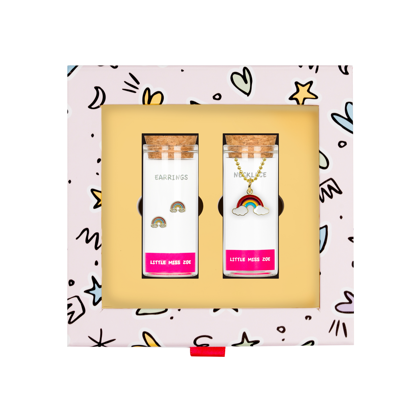 Rainbow Necklace and Earrings Gift Set