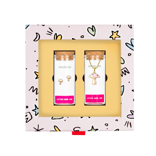 Mushroom Necklace and Earrings Gift Set