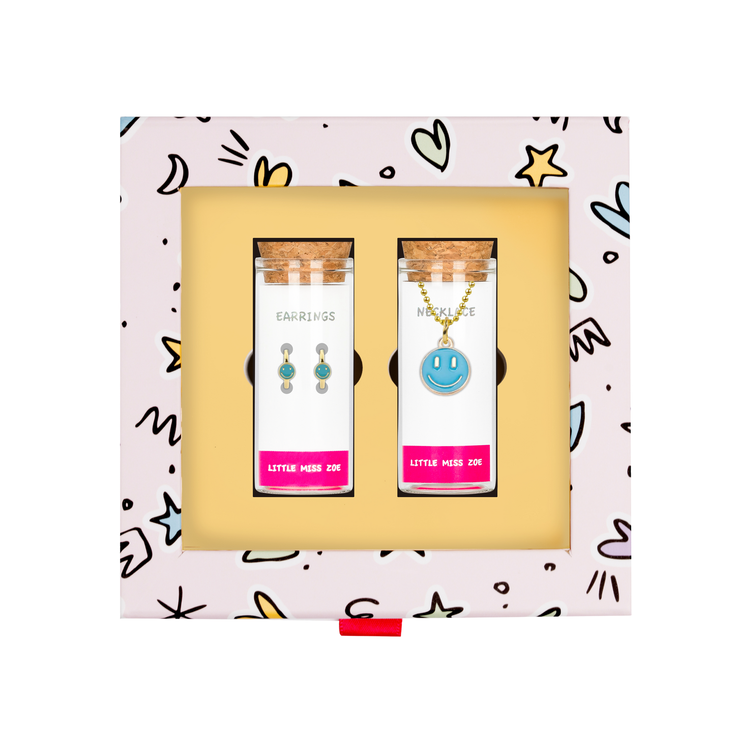 Smiley Necklace and Earrings Gift Set