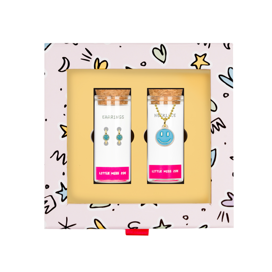 Smiley Necklace and Earrings Gift Set