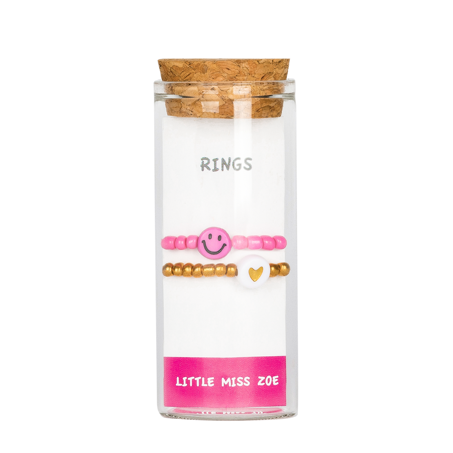 Set of 2 Stretchy Rings in a Bottle - Pink