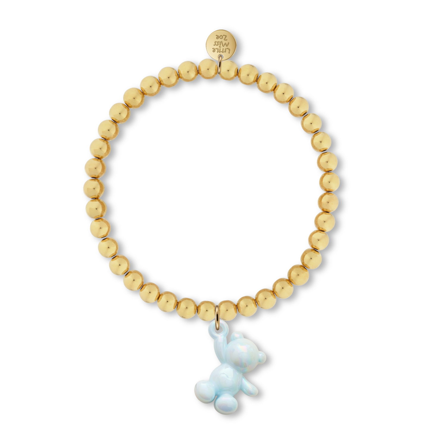 Sunday Sky Gold Bead Bracelet with Bear Accent Detail