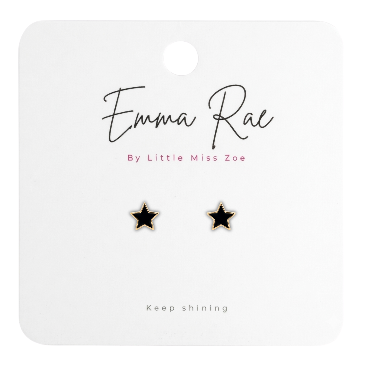 Sunday Sky Sterling Silver Black Star Earrings