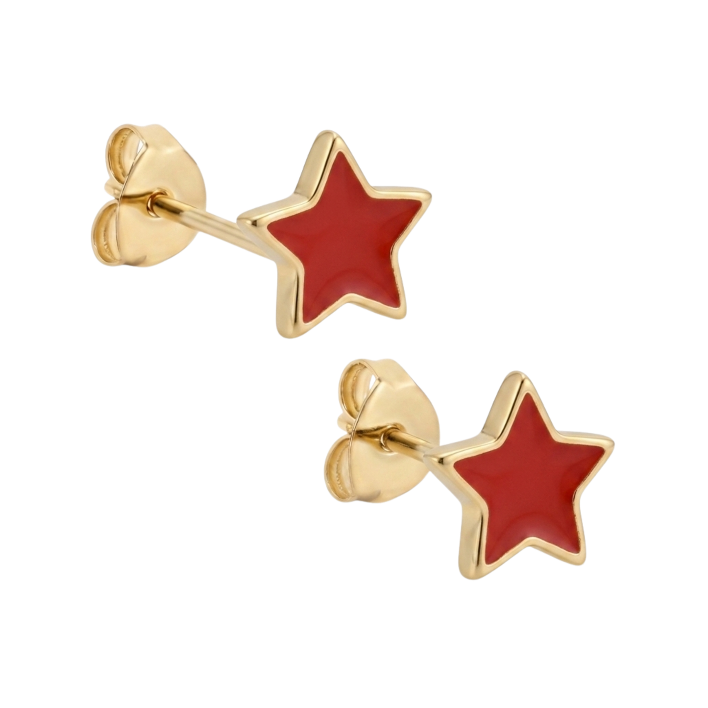 Sunday Sky Sterling Silver Red Star Earrings