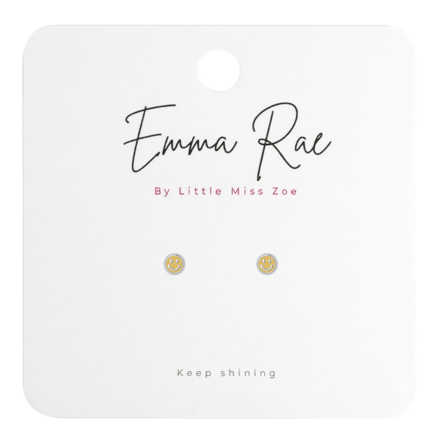 Sunday Sky Sterling Silver Smiley Earrings