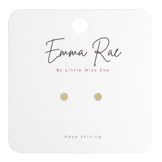 Sunday Sky Sterling Silver Smiley Earrings