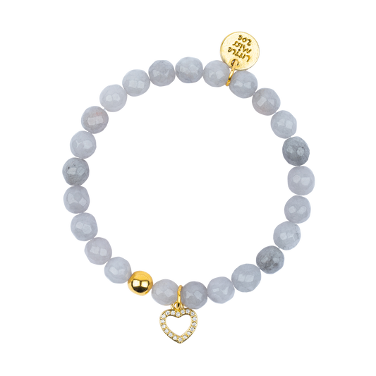 Pave Heart Gemstone Bracelet