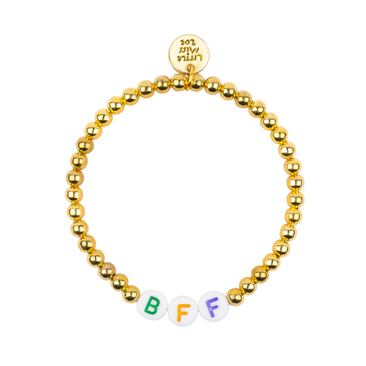 Dainty Gold Bracelet with BFF Accent Beads