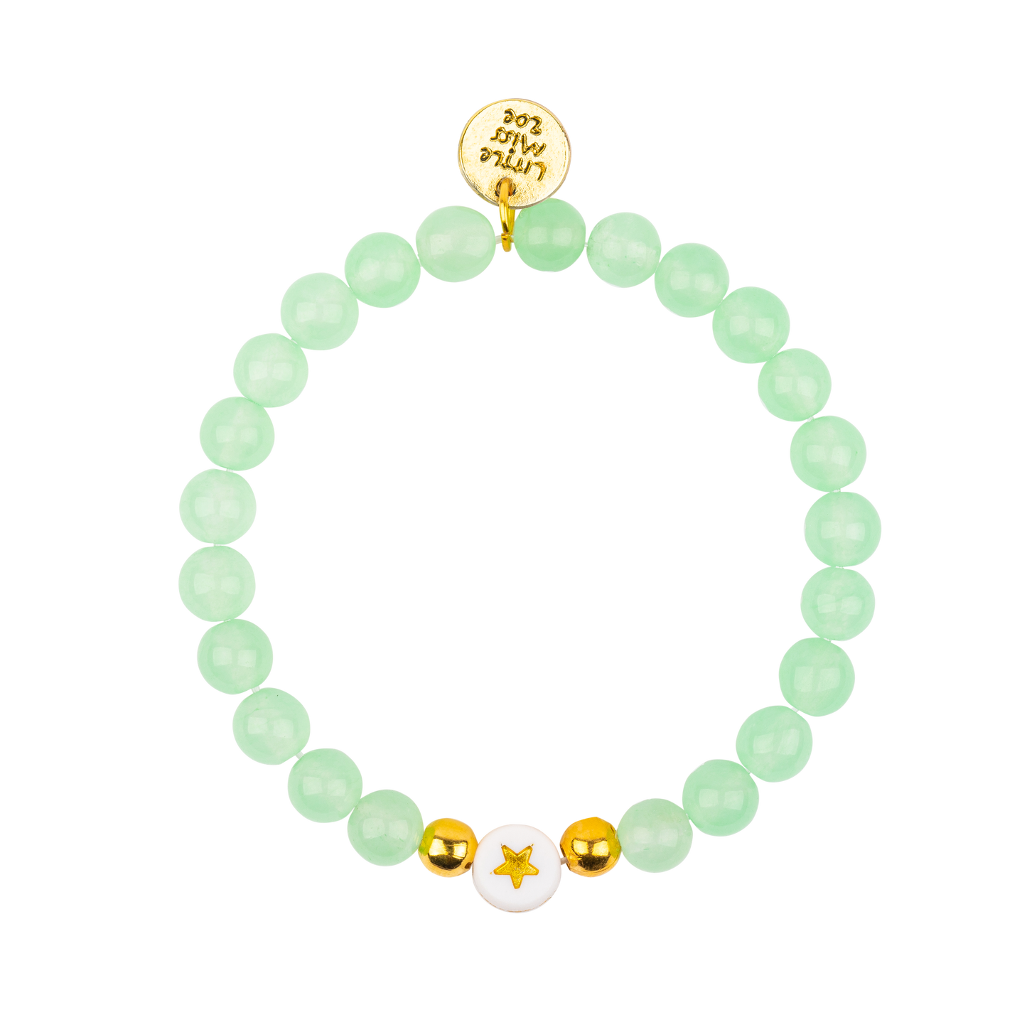 Geen Gemstone Bracelet with Star Accent Charm